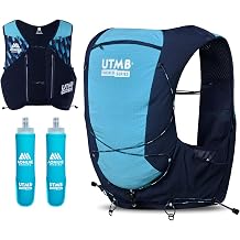 AONIJIE Running Vest Hydration Backpack for Men Women, Lightweight Hydration Vest with 2PCS 500ml Wide-Mouth Soft Flasks, Breathable Trail Running Vest for Marathon Training