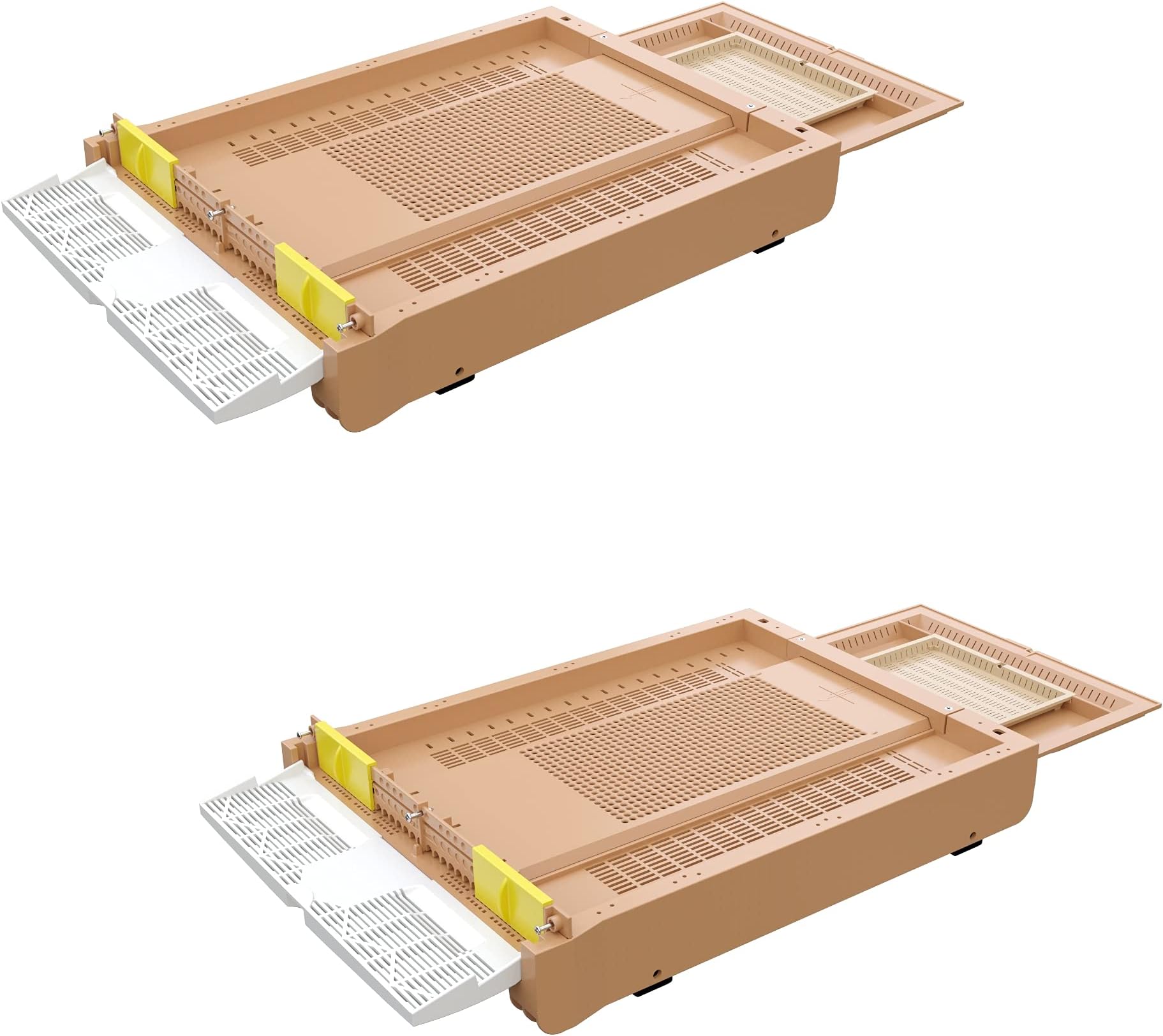Premium Screened Bottom Board with Built in Pollen Trap and Pollen Drawer, Entrance Reducers and Ventilation System for Moisture Control Multipack (2)
