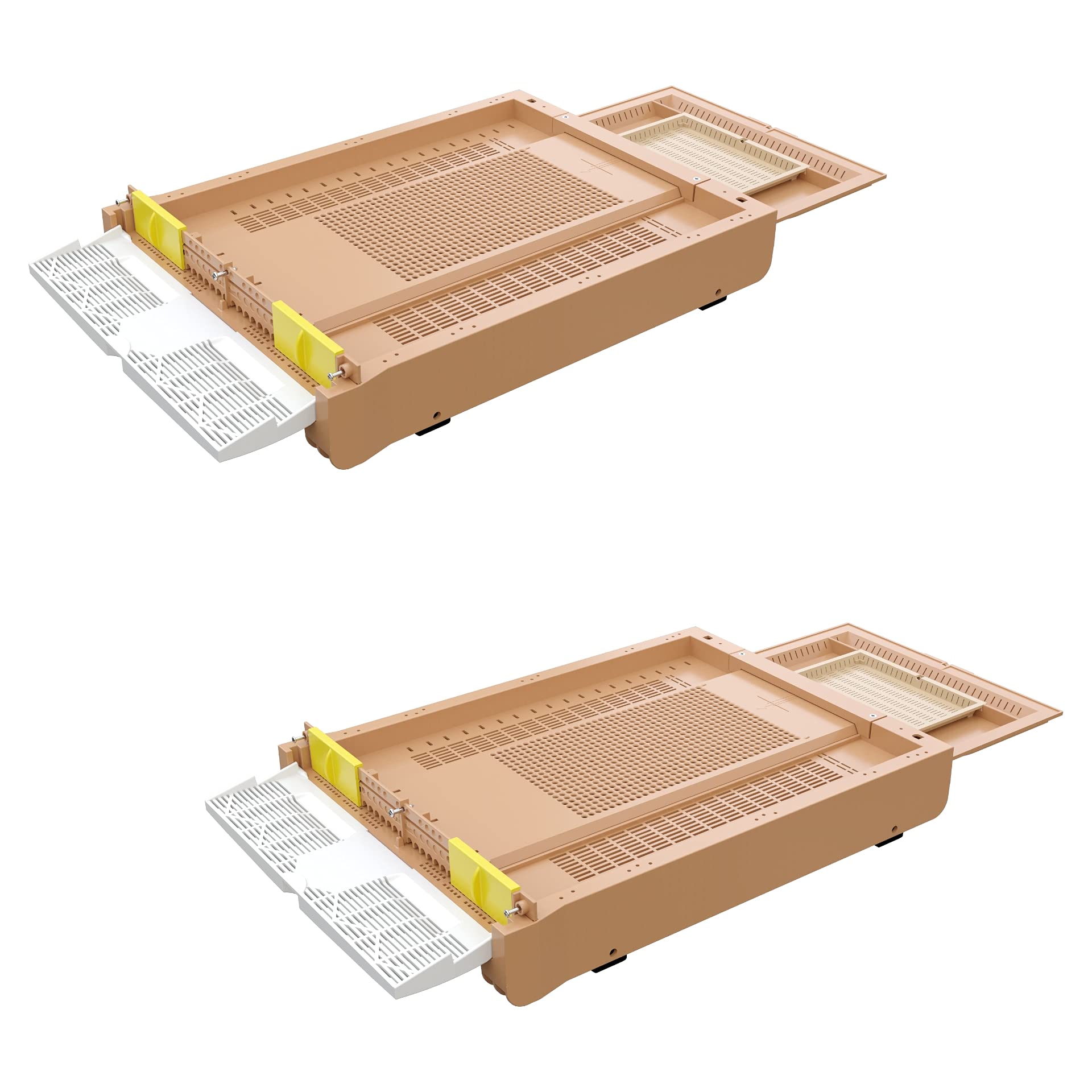 Premium Screened Bottom Board with Built in Pollen Trap and Pollen Drawer, Entrance Reducers and Ventilation System for Moisture Control Multipack (2)