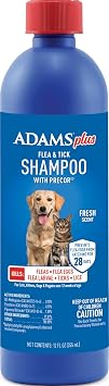 ADAMS Plus Flea & Tick Shampoo with Precor for Dogs & Cats, 12 oz | Flea shampoo for dogs and cats kills flea eggs and lice on contact, helps stop hatching for 28 days