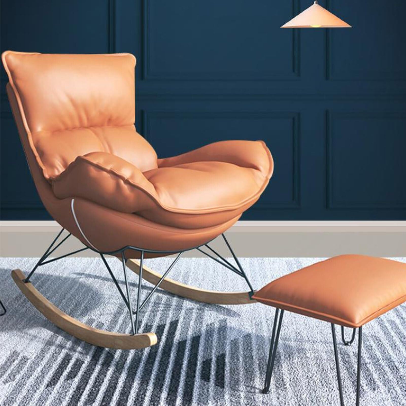 Fauteuil à bascule de qualité supérieure avec repose-pieds pour un design élégant de chambre