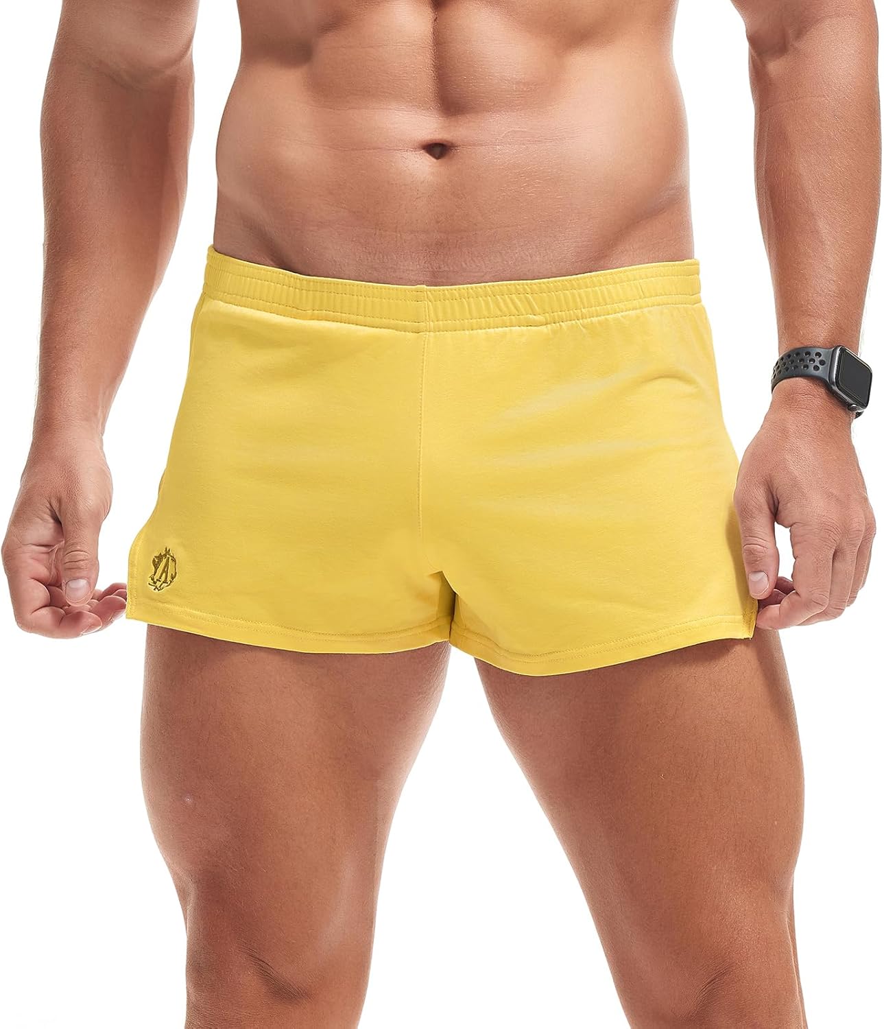 AMY COULEE Mens Cotton Gym Shorts Bodybuilding Lifting Lounge Split Shorts Lightweight Sleep Bottoms - Image 6