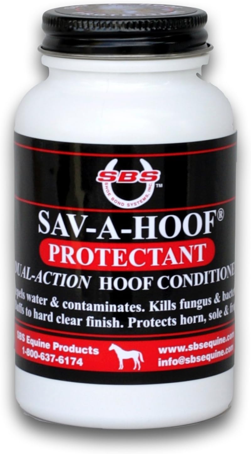 SBS Equine | SAV-A-HOOF PROTECTANT | Dual-Action Hoof Conditioner | Antiseptic Barrier Against Infection | Repels Moisture & Contaminates (7.5 Fluid Oz)