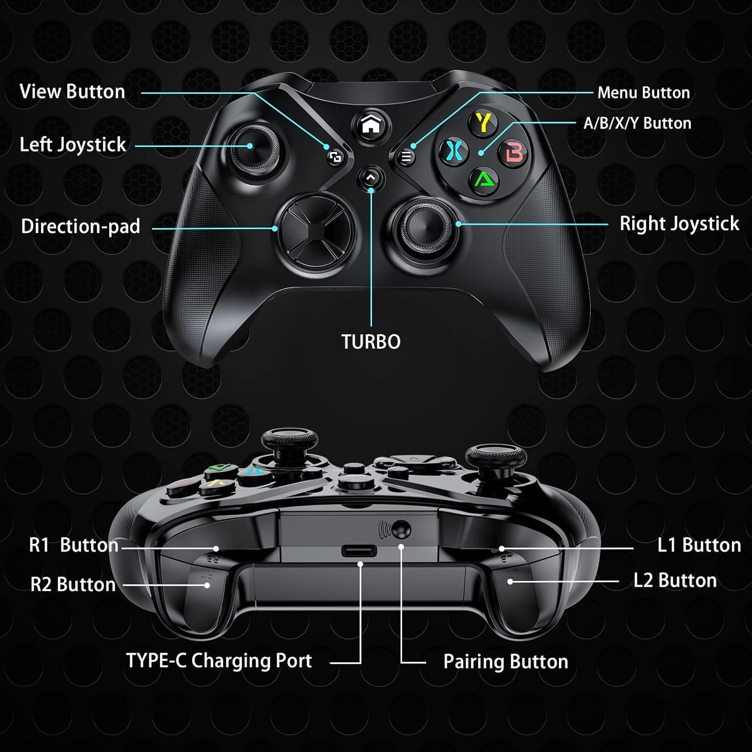 Bonacell Wireless Controller Kompatibel für Switch/OLED/Lite, [Need to Upgrade s/x Pc mit WiFi/Programmierung/Vibration/3.5 mm Audio/Turbo/6-Achsen-Gyroskop Kompatibel Xbox Series One S/X/Android/ios
