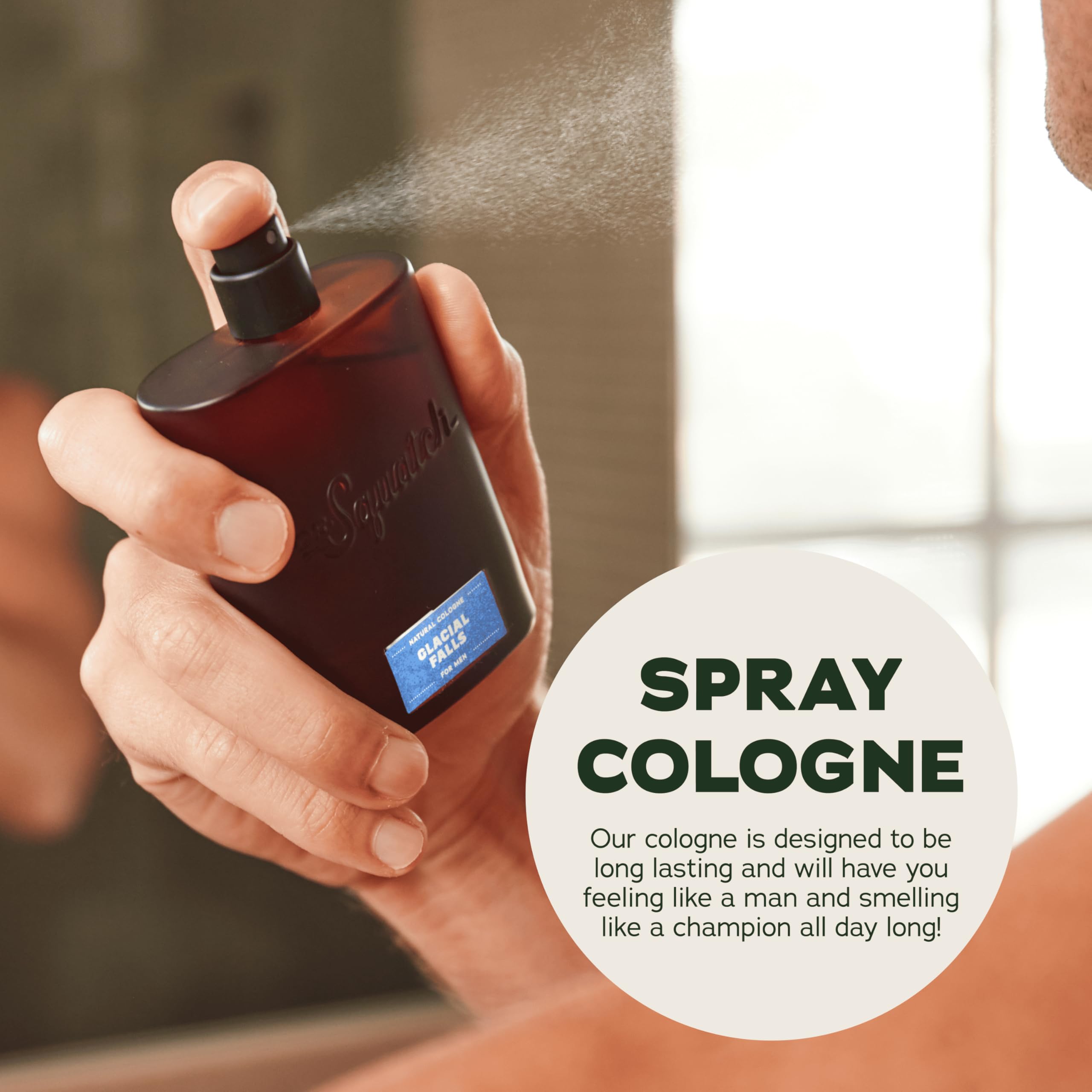 Dr. Squatch Men's Cologne Glacial Falls - Natural Origin Fragrance - Manly Fragrance of Bergamot, Clove, and Cedar - Inspired by Fresh Falls Bar Soap