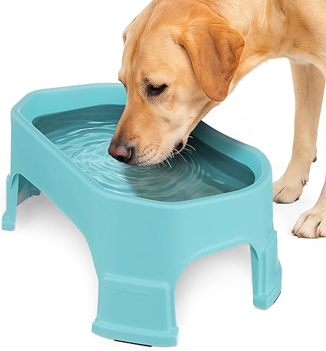 Miniatura 14 de Neater Pet Brands Cuenco de agua extragrande para perros, cuenco elevado para agua para perros al aire libre (capacidad XL de 1.25 galones), plato
