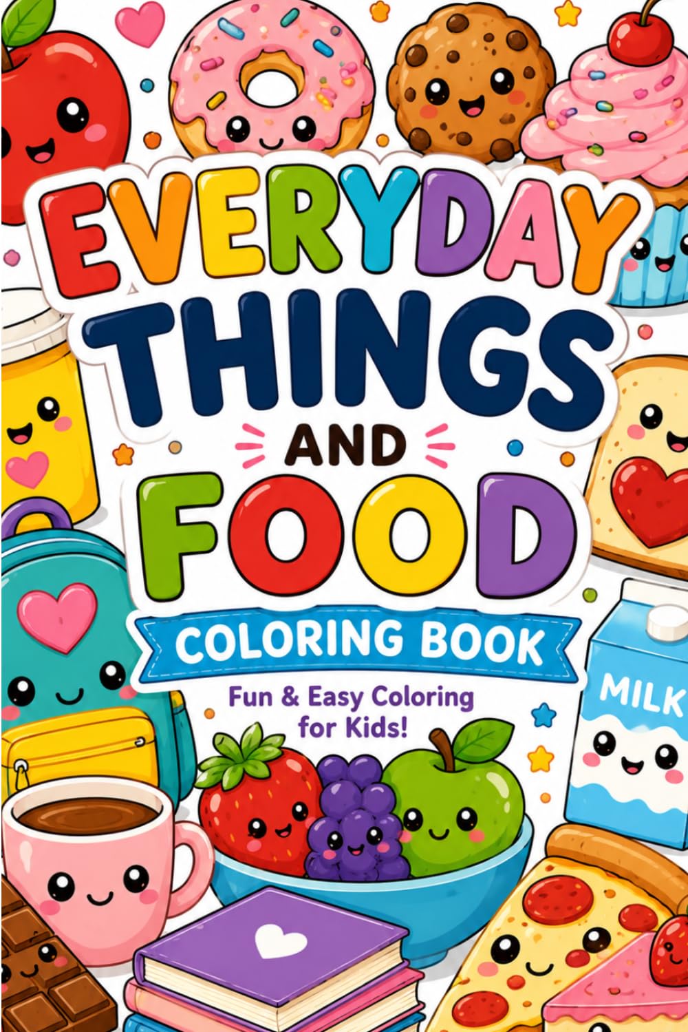 Everyday Things and Food Coloring Book: Fun & Easy Coloring for Kids