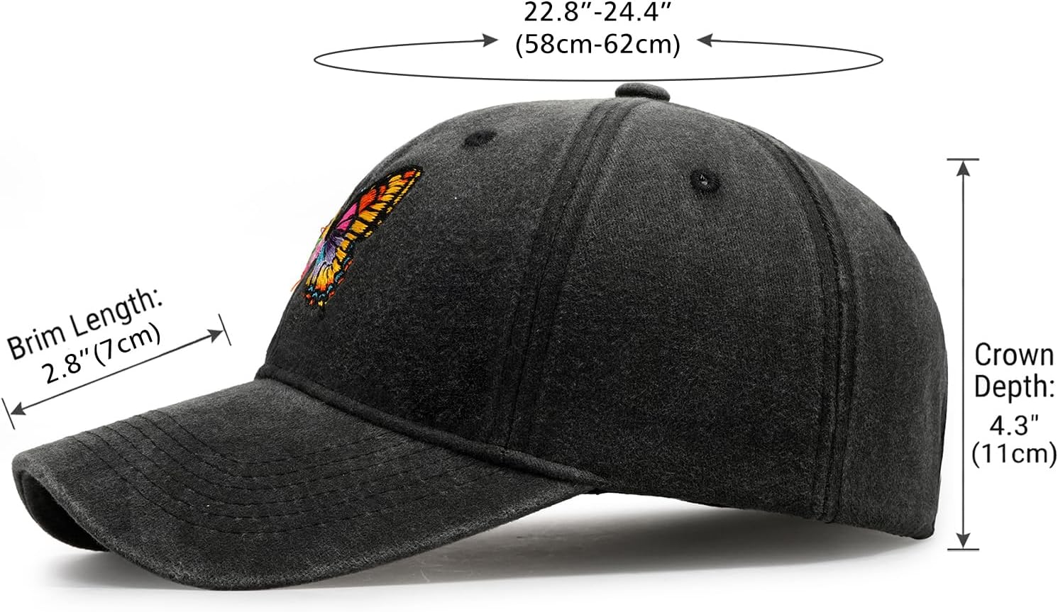 Glamorstar Floral Embroidered Baseball Cap for Women Trendy Flower Hats