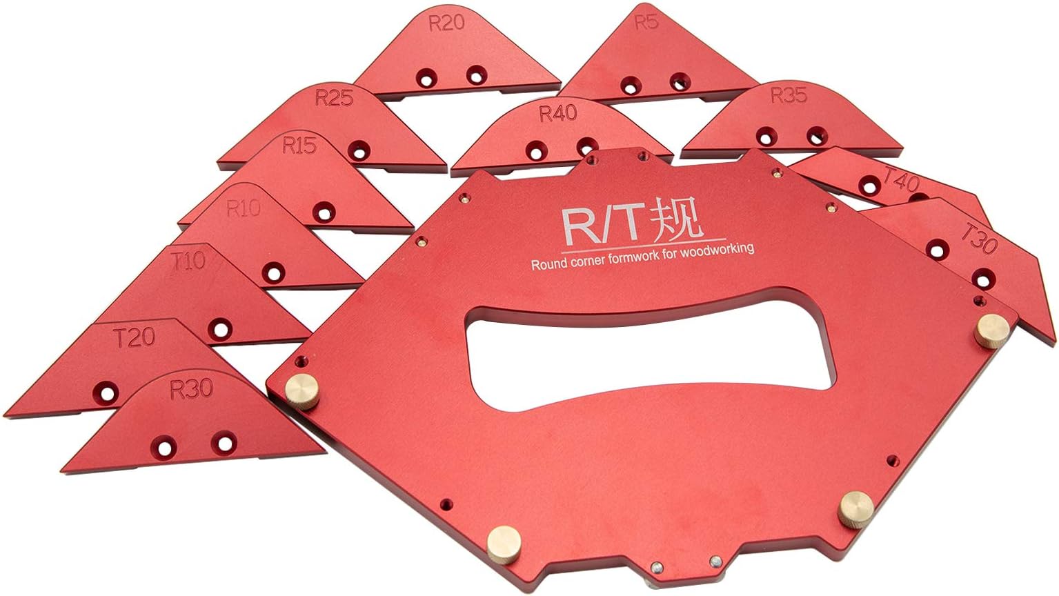 13pcs/ Set Table Corner Router Jig for Trimming Machine,Router Radius Template Kits Aluminium Alloy for Woodworking Trimming Tool Set