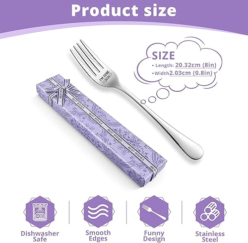 Miniatura 5 de I'm Done Tenedor de cena de acero inoxidable 2026, cuchara de jubilación, regalos para mujeres, hombres, amigos, compañeros de trabajo, líder,