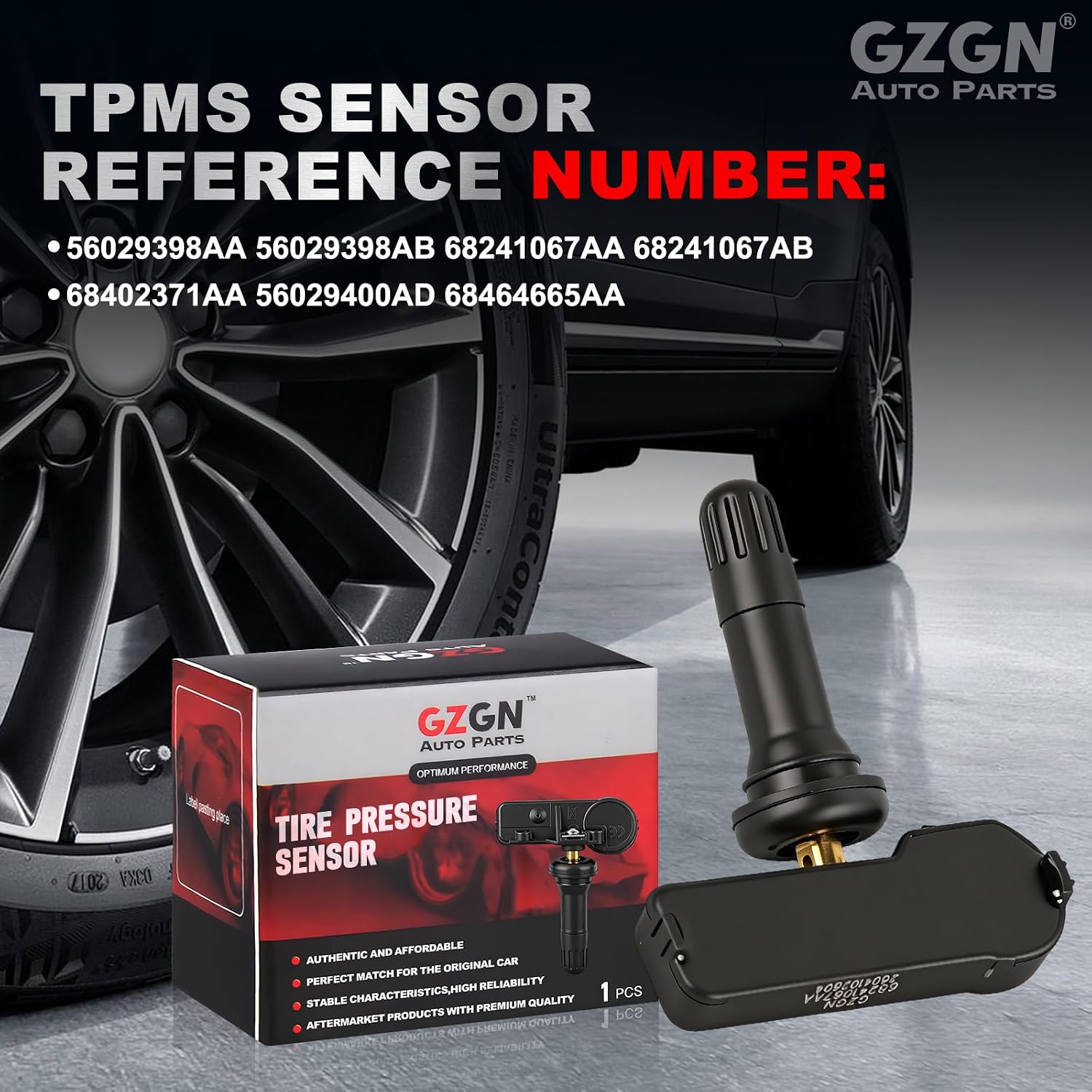TPMS Sensor Tire Pressure Monitoring System Compatible with Chrysler Dodge Jeep Ram Fiat - Pre-Programmed 433MHz for 300 Durango Challenger Journey Wrangler Grand Cherokee Ram 1500 2500