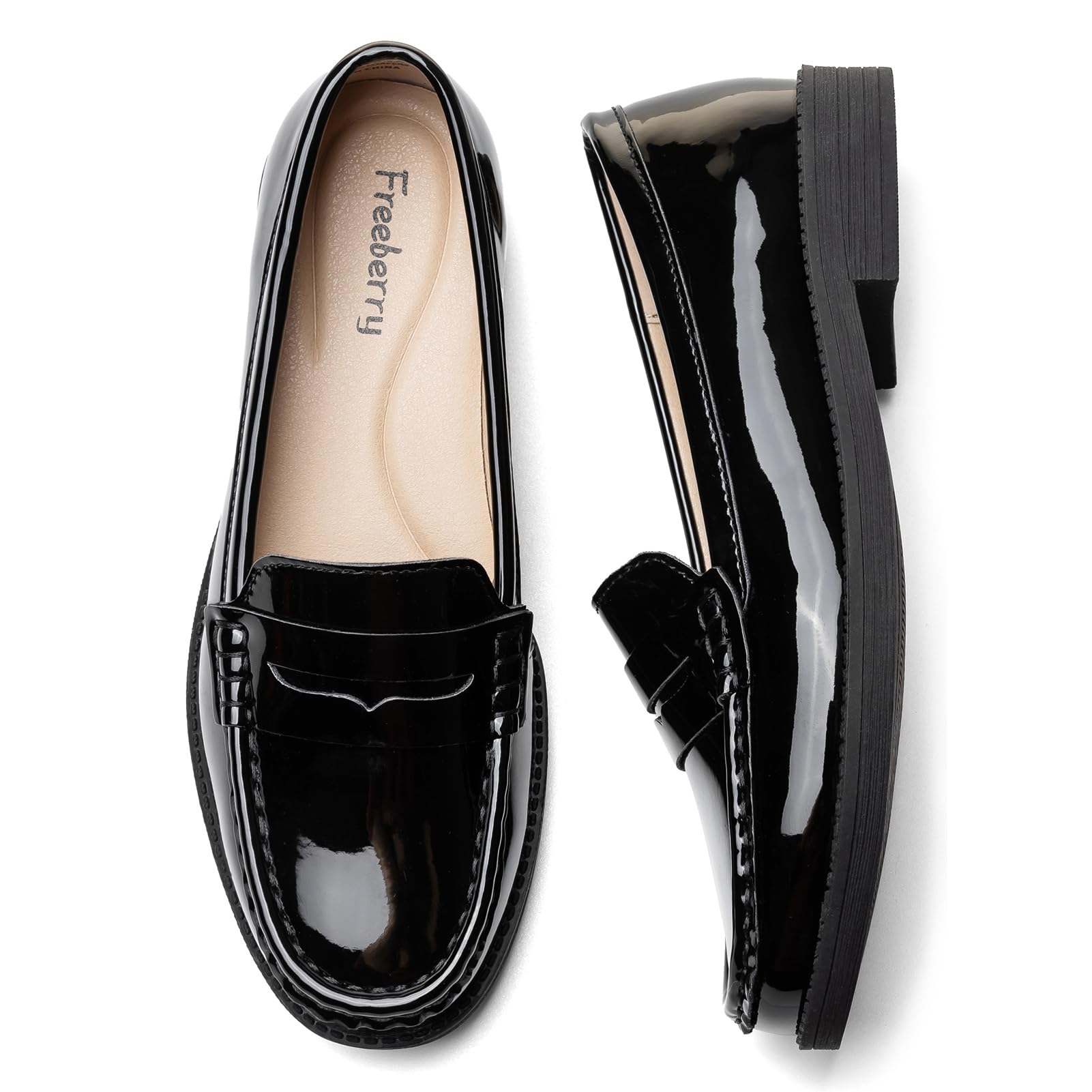 Women's Comfortable Leather Penny Loafers Slip On Business Casual Dress Shoes Lightweight Office Work Flats Everyday Walking Shoes for Women — view 7