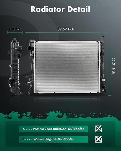 Miniatura 2 de SCITOO 2813 Radiador apto 2004-2008 para D-o-d-g-e para Ram 1500 5.7L 2004-2009 para D-o-d-g-e para Ram 2500 5.7L 2004-2009 para D-o-d-g-e para Ram