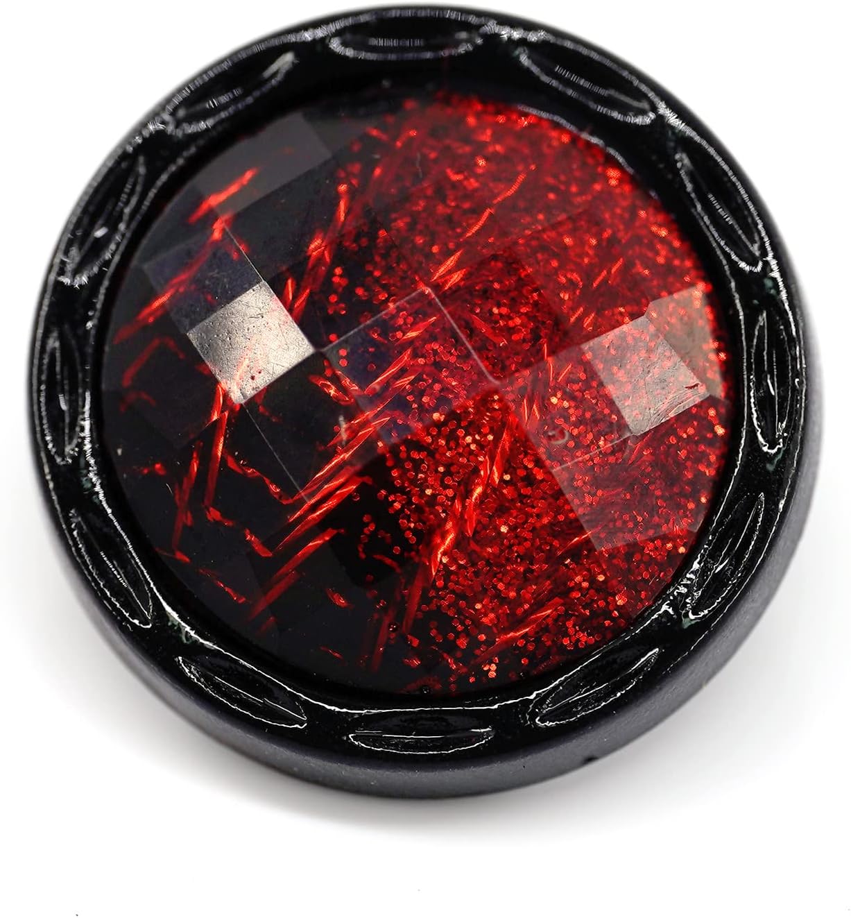 20 pcs Beveled Cut Glass Shiny Red Sewing Shank Buttons for Coats -25mm -1"