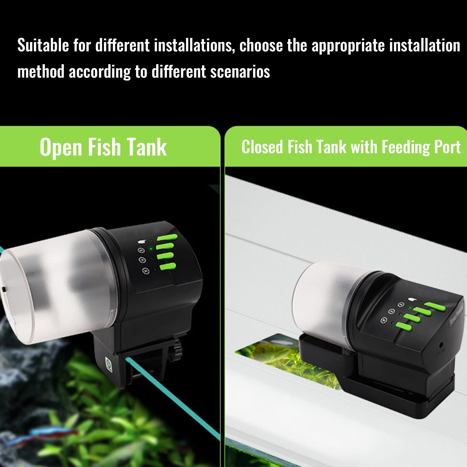 Mangiatoia Automatica Acquario,Alimentatore Automatico di Pesce, Distributore Cibo Pesci con Timer per Acquario, Serbatoio per Tartarughe per Vacanze E Weekend,A Prova di umidità