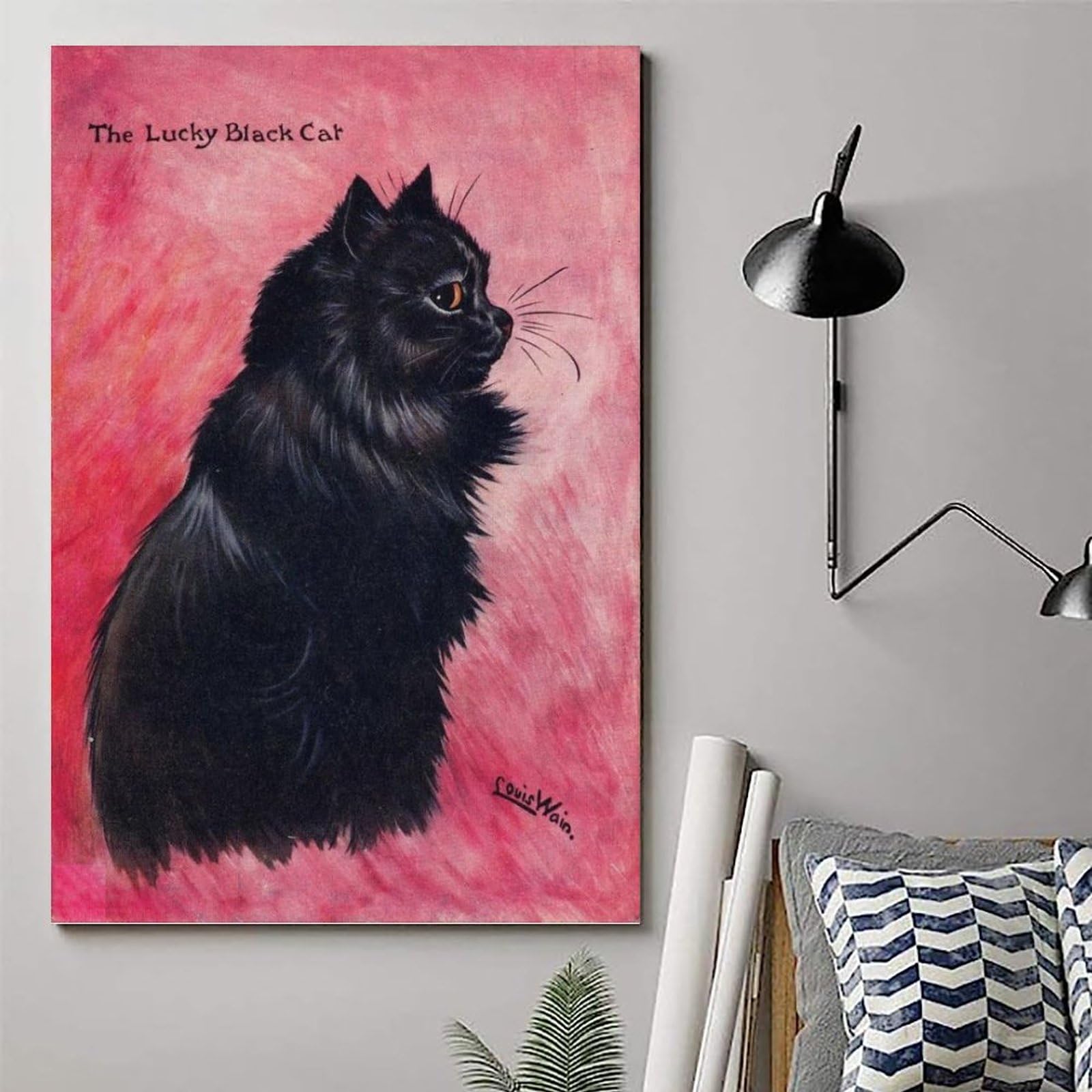 Amazon.com: EAtsia Louis Wain Painter's Work《Lucky Black Cat