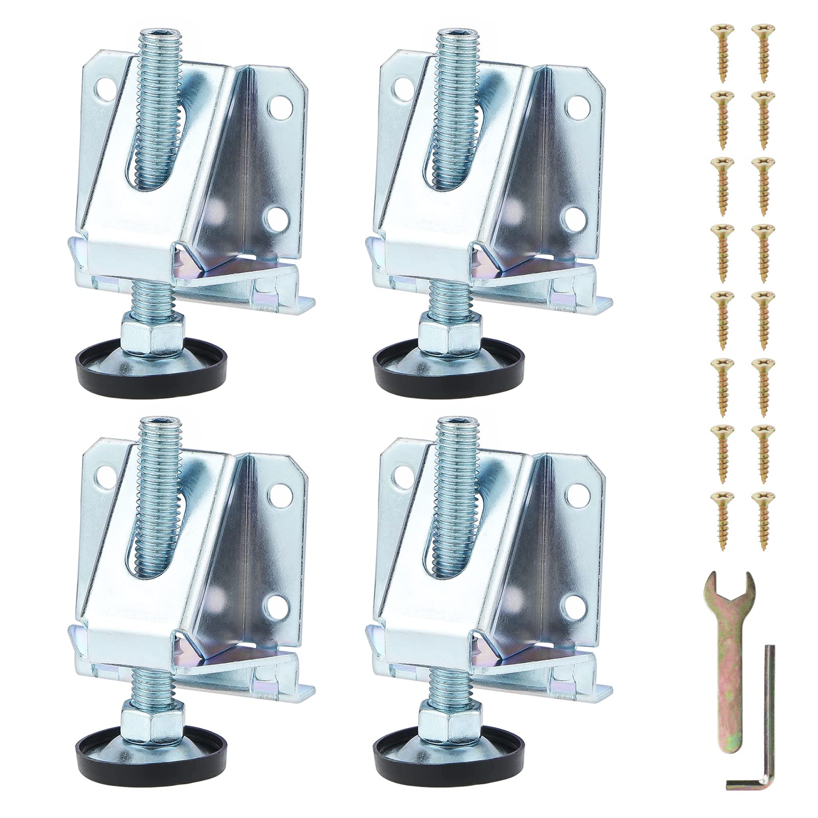 4 Stück M10 Schwerlast Einstellbar Nivellierer, MöBel Leveler, Einstellbare FüßE Set, MöBel NivellierfüßE GewindefüßE, FüR Tisch, Regale, Schrank, Werkbank