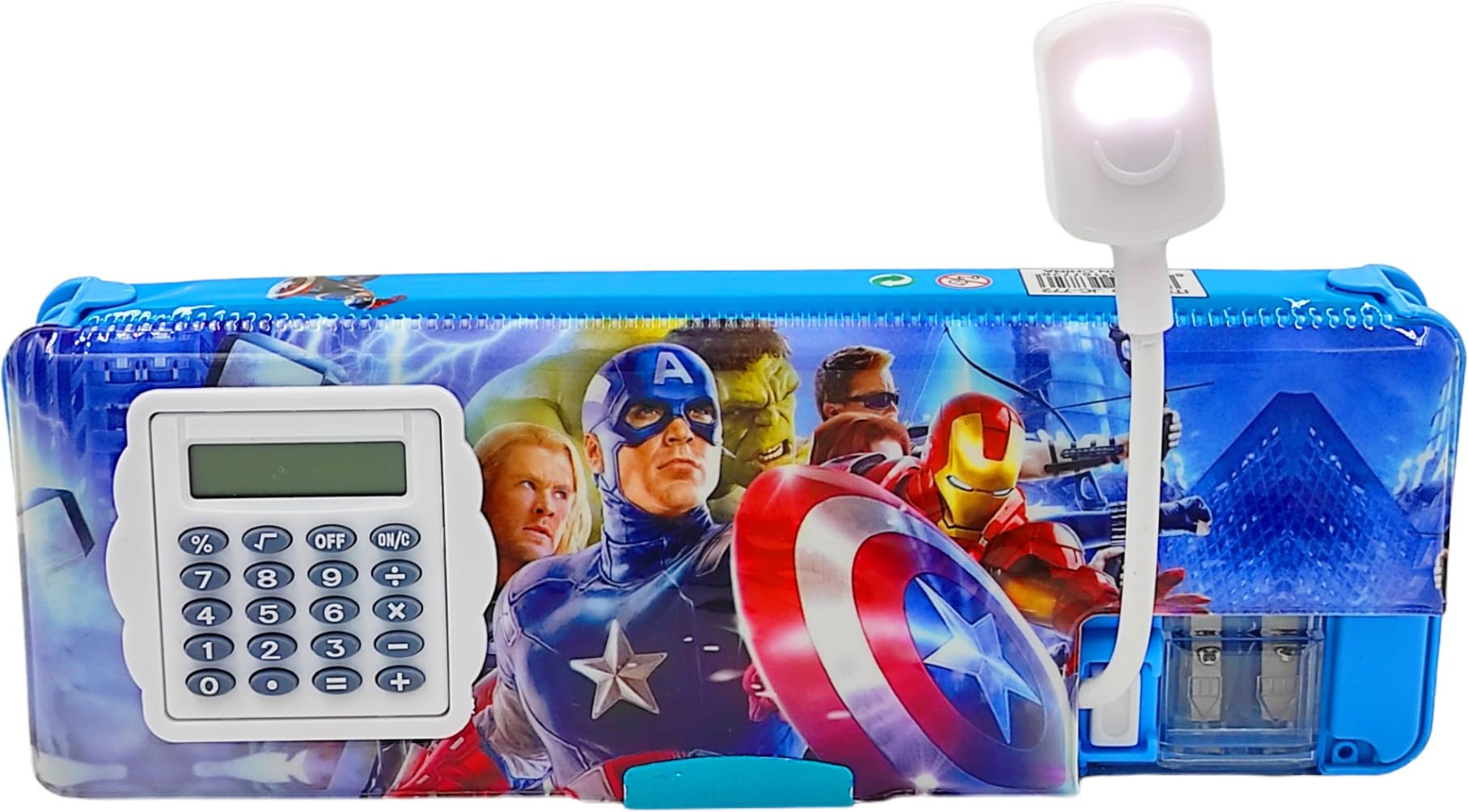poksi® Captain America Pencil Box with Integrated Lamp, Calculator and Sharpeners Captain America Art Plastic Pencil Box (Set of 1, Blue) (B0CHF7DLRX) Amazon Price History, Amazon Price Tracker