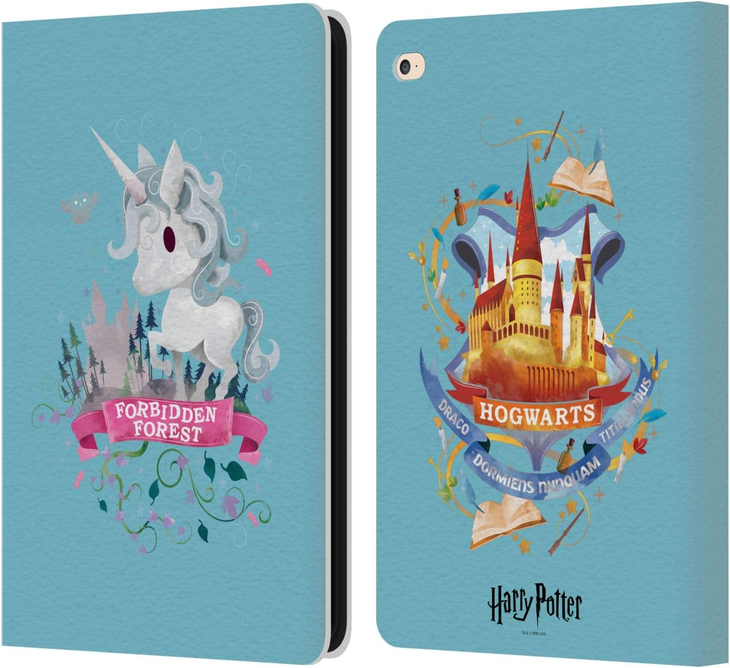 Head Case Designs Officially Licensed Harry Potter Unicorn Deathly Hallows II Leather Wallet Case Compatible with Apple iPad Air 2 (2014)