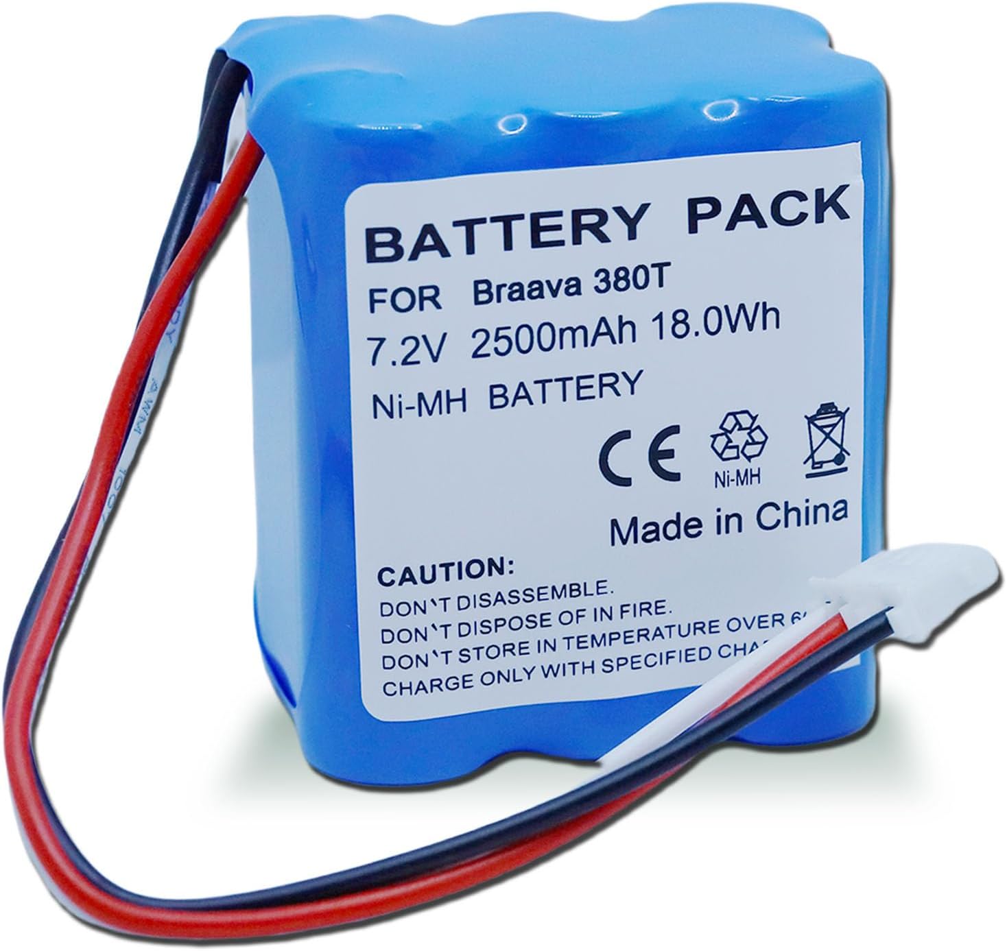 3000mAh 7.2V 380T Battery Replacement for 380, 380T, 390T, Mint 5200, 5200B, 5200C Vacuum Cleaner, NiMH Batter