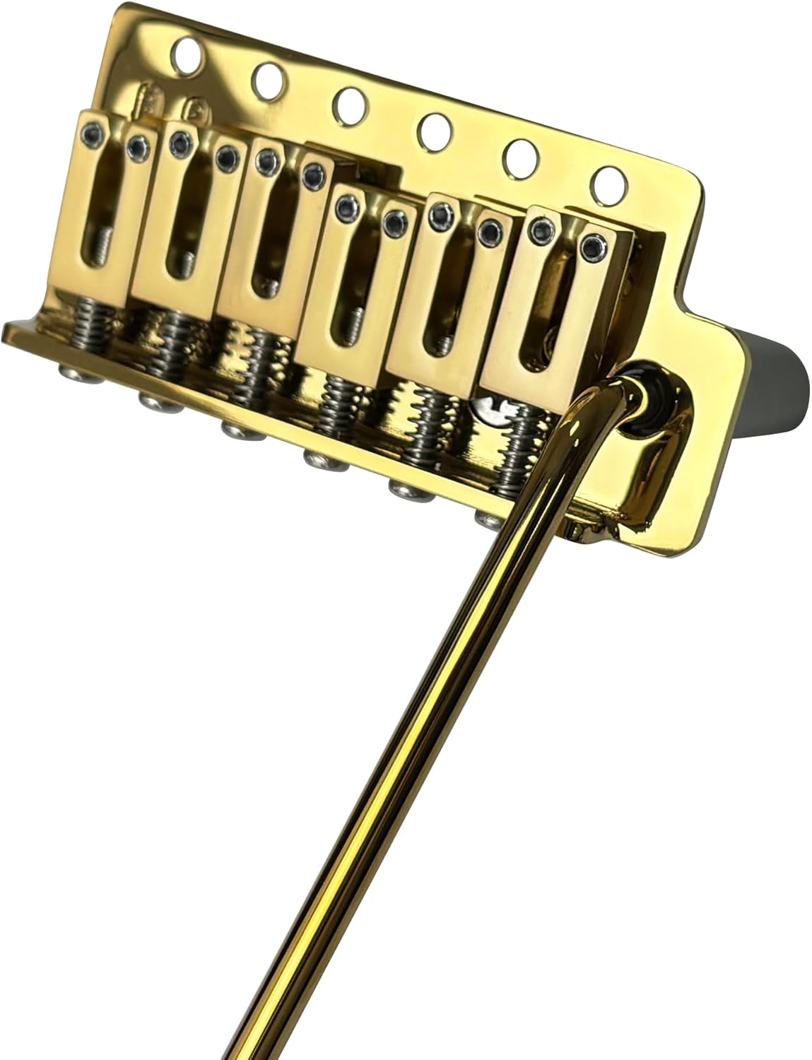10.5mm Electric Guitar Bridge Gold 6 Point tremolo bridge Zinc Alloy Block Saddles Stainless Steel Plate Electric Guitar Bridge 6 String Start Stratocaster