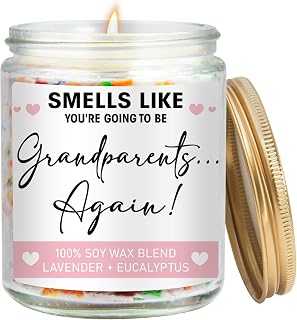 Pregnancy Announcement Gifts for Grandparents, Grandma Again Announcement Gifts to Be, Pregnancy Reveal Gift, You're Going to Be Grandparents Again Candle, Lavender Scented Candle