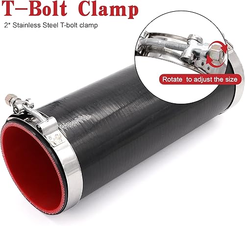 Miniatura 5 de Acoplador recto Manguera de silicona de 4 pulgadas ID 12-Longitud 4-Ply 5MM espesor Tubo de tubería de entrada de aireturbointercooler con