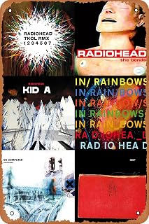 Radiohead Poster Retro Music Plaque Wall Art Decor Vintage Tin Sign Gift for Music Lover 8x12 inch