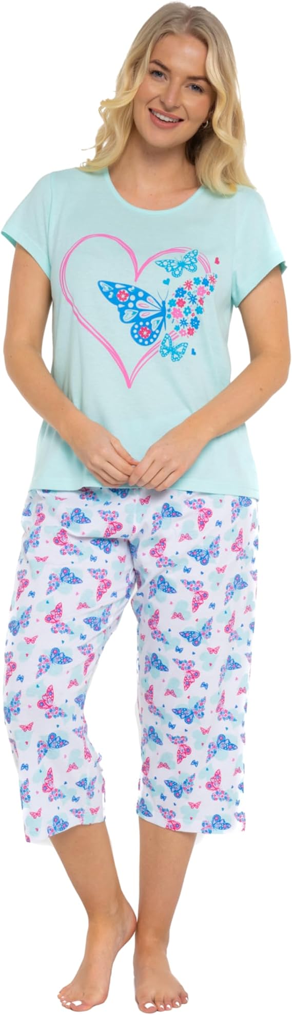 Misscoo Damen-Pyjama-Set Aus Baumwolle – Ärmelloses Top & Capri-Hose, Loungewear Für Frühling & Sommer – Bequeme Nachtwäsche Für Frauen & Mädchen