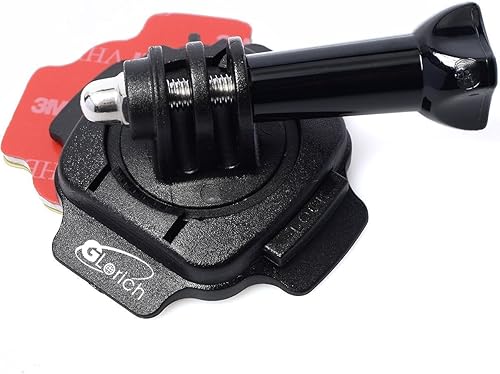 Miniatura 7 de Glorich Soporte giratorio para casco con rotación de 360 grados con cerradura + adhesivo 3M + tornillo para GoPro Hero 4 3+ 3 2 1 en negro