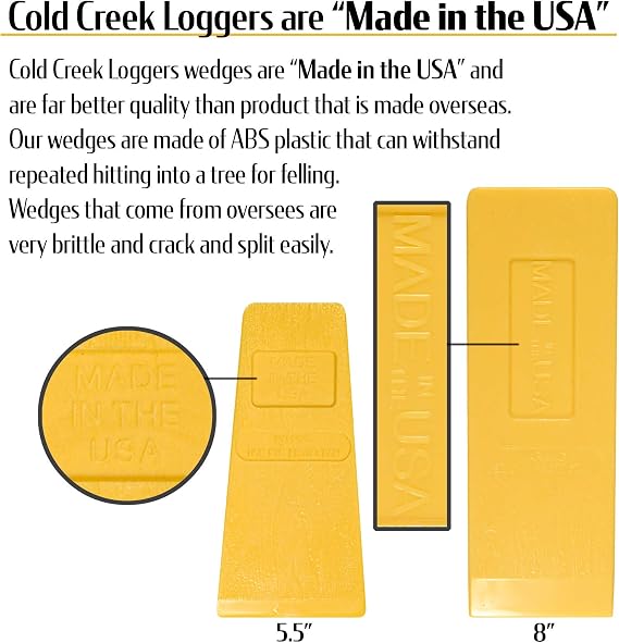 Felling Wedges, Tree Felling Wedges for Tree Cutting, Logging Wedge Set for Chain Saw, 5.5 (2-Pack) and 8 (2-Pack)