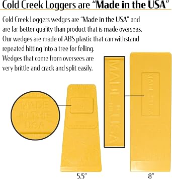 Felling Wedges, Tree Felling Wedges for Tree Cutting, Logging Wedge Set for Chain Saw, 5.5 (2-Pack) and 8 (2-Pack)