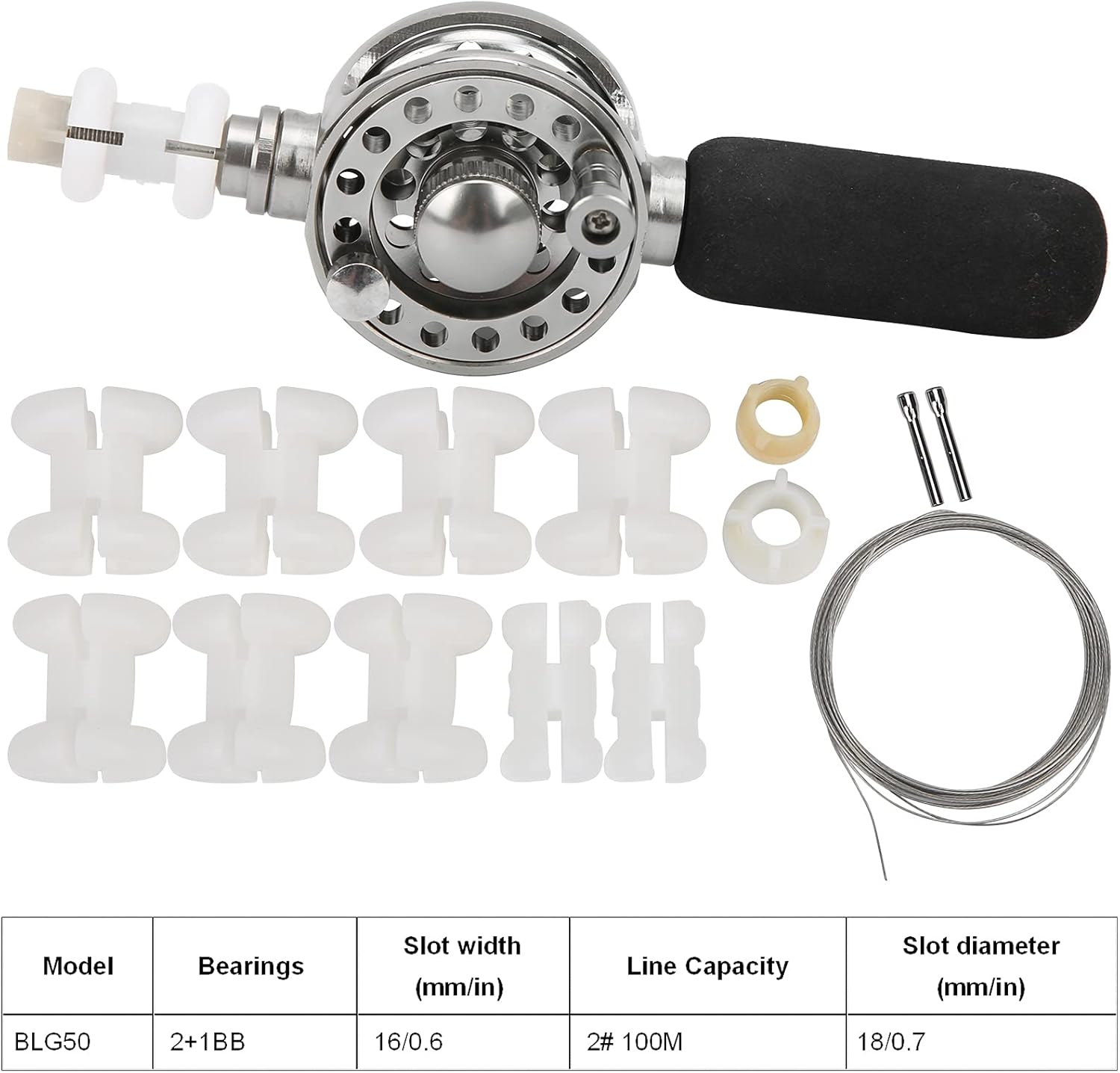 All Metal Fishing Reel Adjustable Ice Fishing Reel Portable Fishing Wheel with Handle Accessory for Fishing