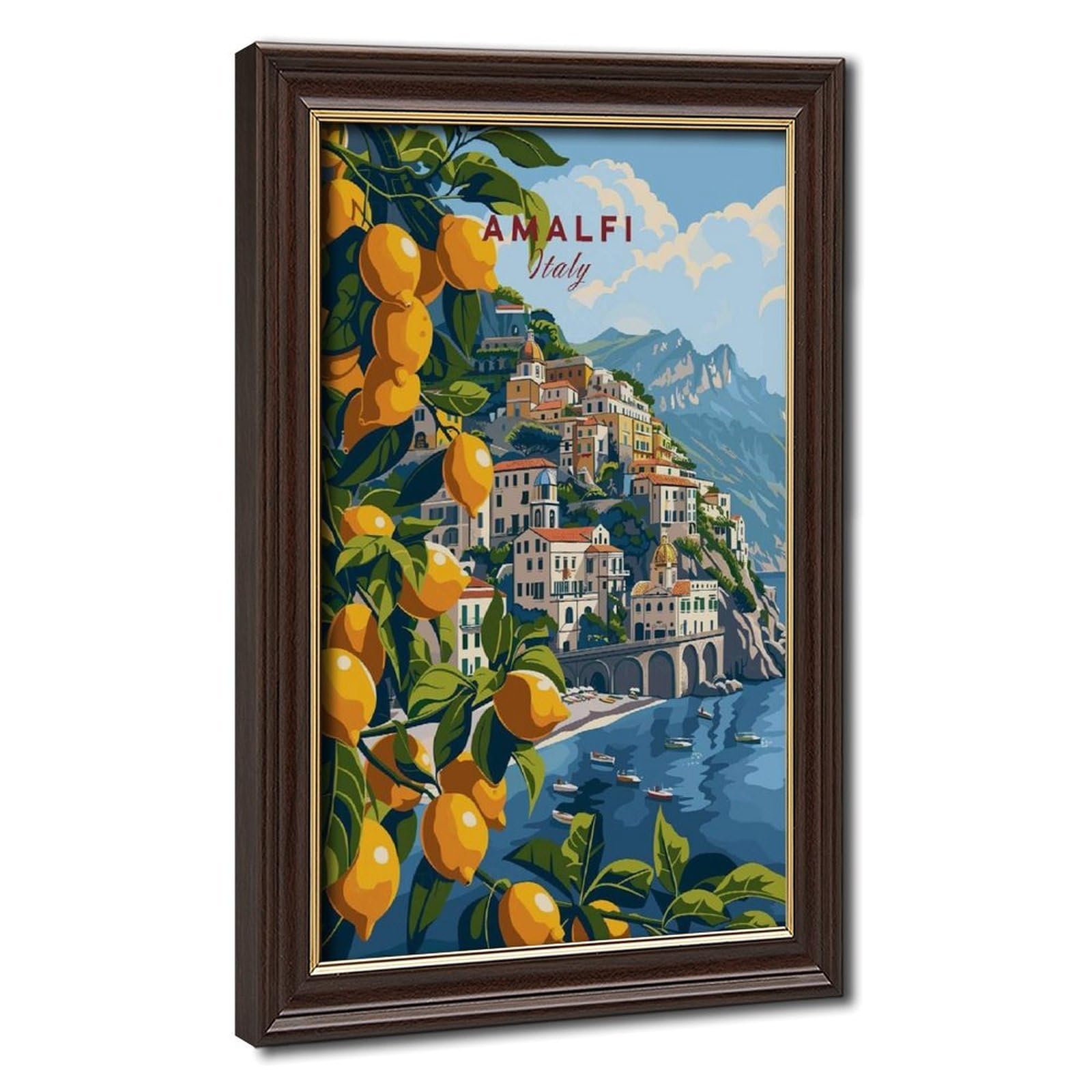 Bareronor Mokume Gane Frame-Style Amalfi Canvas Poster For Dorm Room Decor Gift