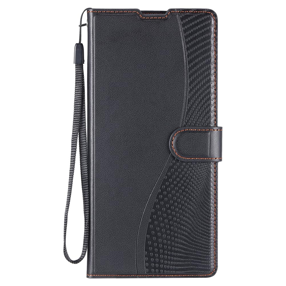 Housse iPhone 17 Air magnétique cuir mince avec fentes cartes noir