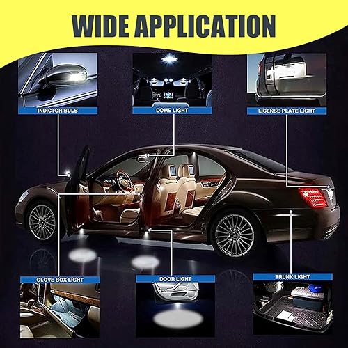 Miniatura 8 de gunhunt 2 luces LED de techo de 1.654 in de doble punta para automóvil, 2835 luz de lectura impermeable de alto brillo, luz de mapa, reemplazo