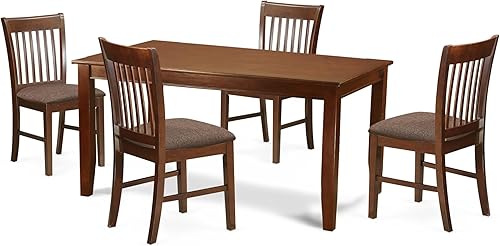 Miniatura 6 de East West Furniture DUNO7-BLK-W - Juego de mesa de cocina de 7 piezas consta de una mesa de comedor rectangular y 6 sillas de comedor, 36 x 60