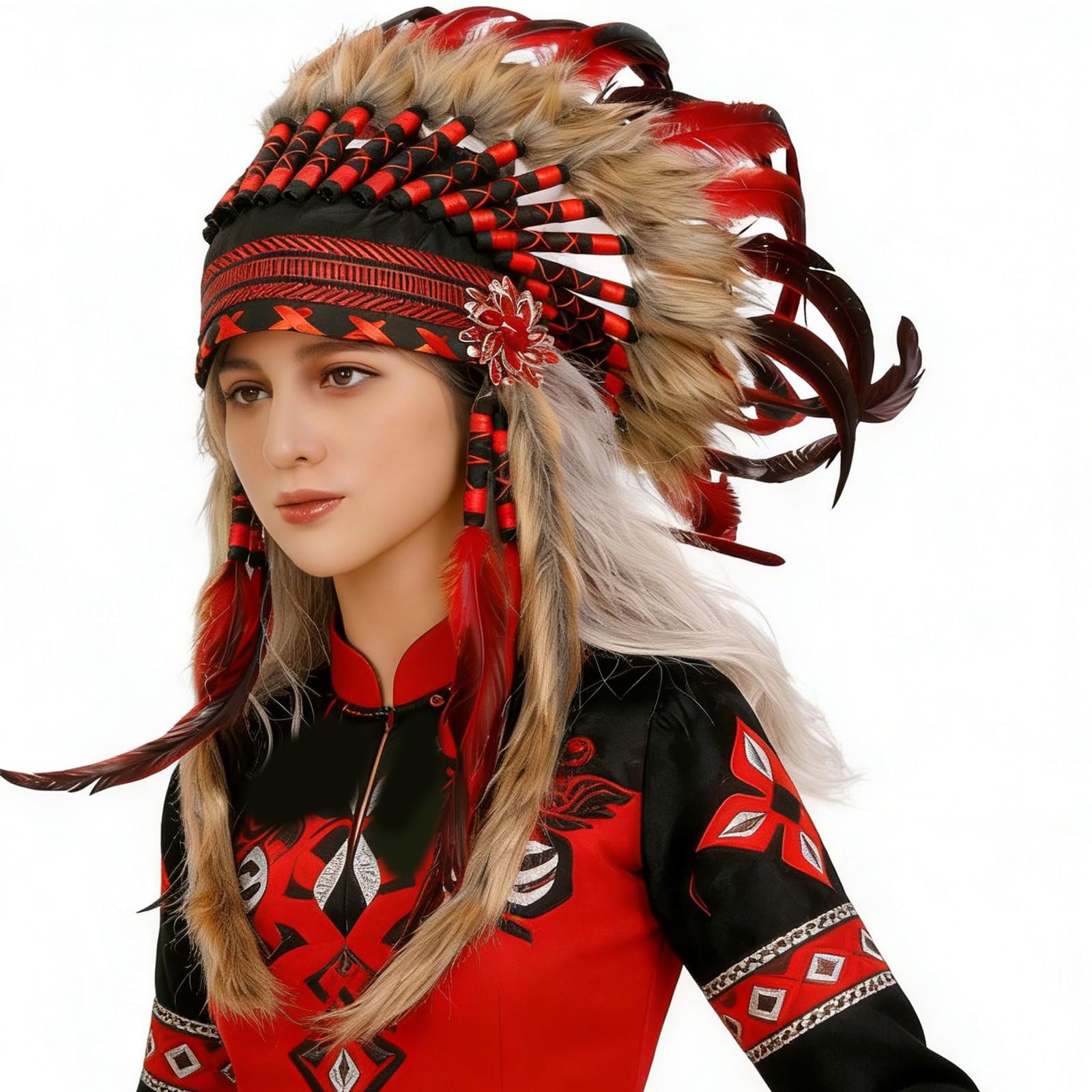 Bandeau à plumes coloré pour look festival bohème chic et ethnique