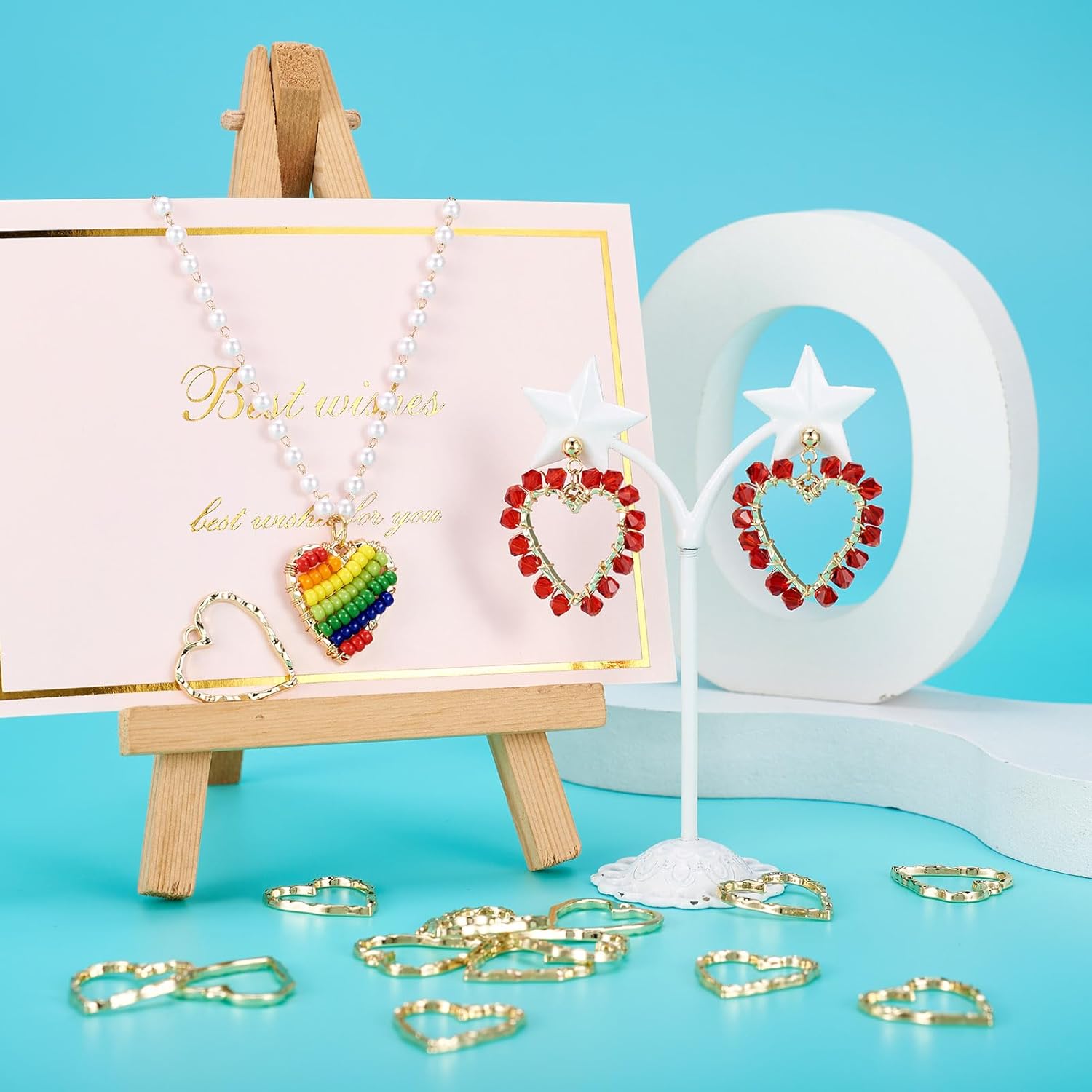 Craftdady Golden Open Back Bezel Pendants Blank Hollow Pressed Frame Charms for DIY Craft Resin Jewelry Pendants Making - Image 3