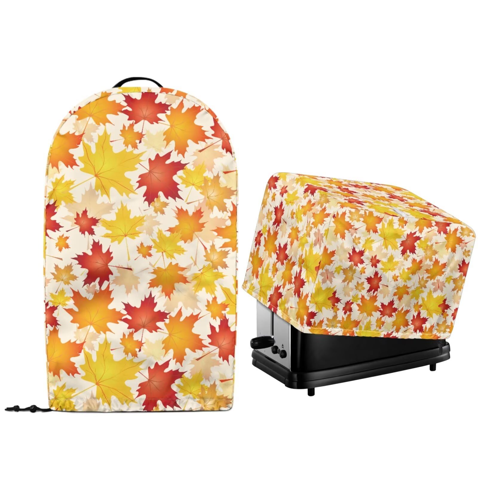 Kitchen Appliance Dust Cover for Stand Mixer Food Processor and Toaster Bread Maker Machine Dust Oil Stains Protector Covers Thanksgiving Day Fall Maple Leaf Print