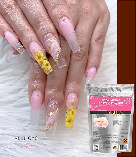 Miniatura 4 de Veencys Polvo de uñas acrílico profesional para arte de uñas (16 onzas transparente) + polvo de uñas acrílico Veencys profesional (16 onzas rosa)