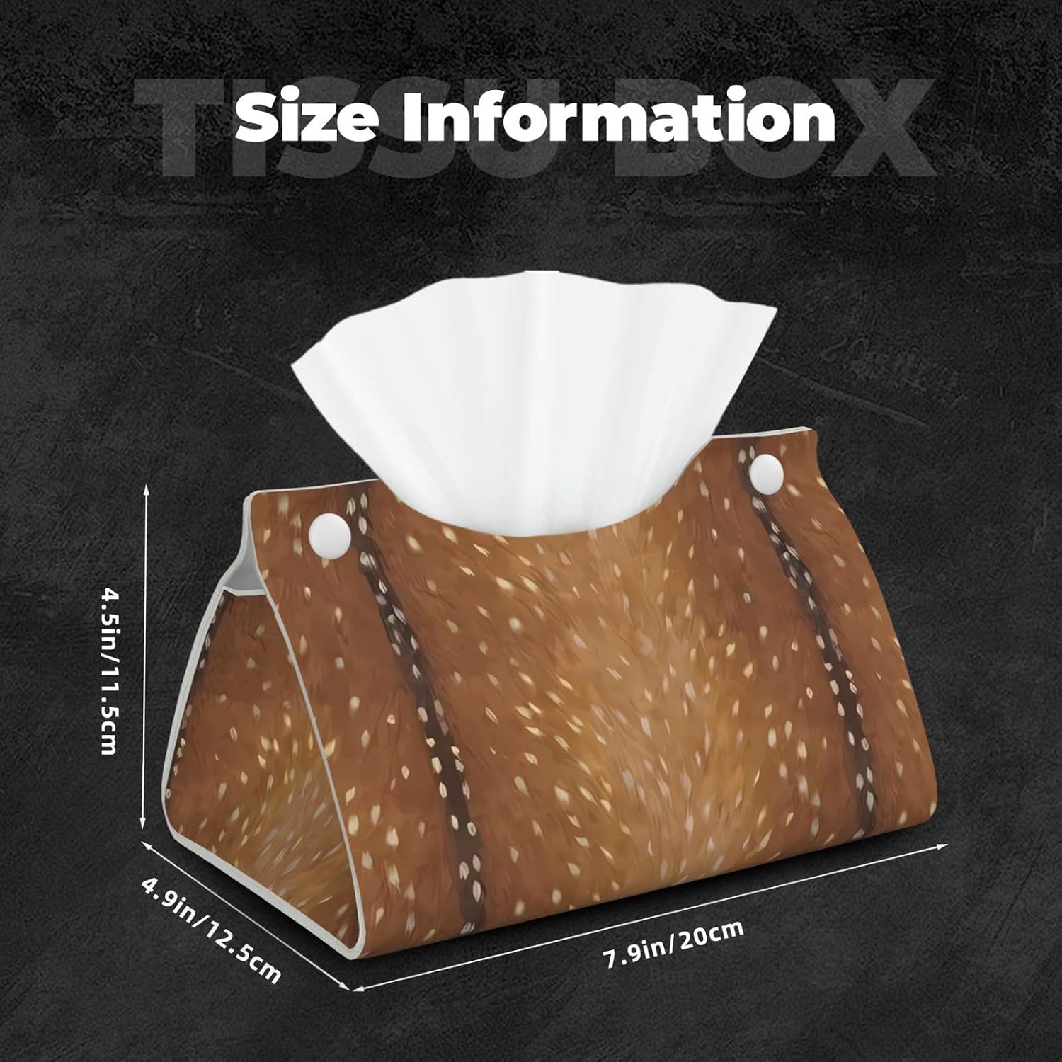 Animal hair pattern Tissue Box Cover Rectangle PU Leather Facial Tissue Case Paper Holder Organizer for Decor Bathroom Vanity Countertop Bedroom Dresser Night Stand Desk Tabletop Car Office image 4