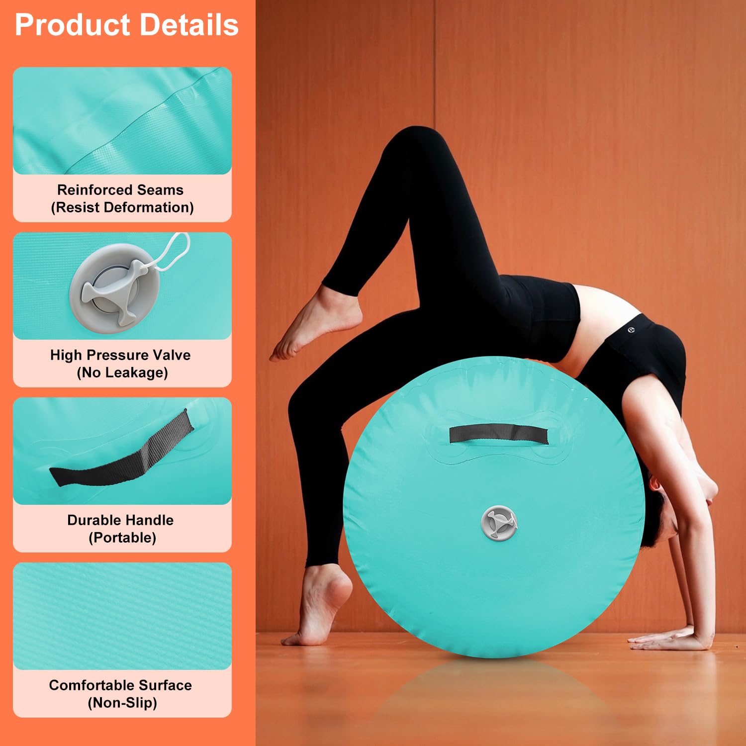 Rotoli gonfiabili, 80 / 120 cm, per ginnastica, ginnastica, fitness, allenamento