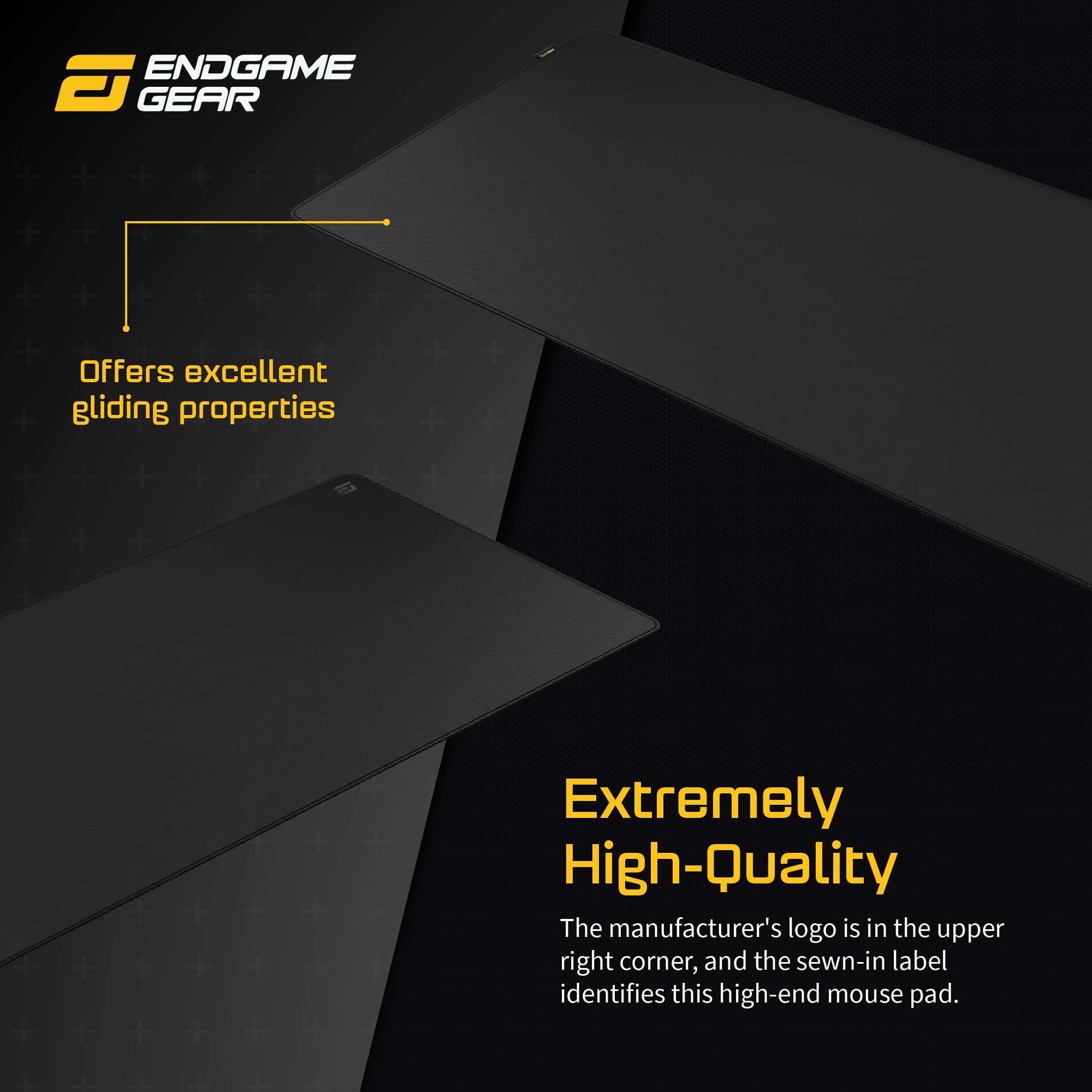 ENDGAME GEAR MPC890 Cordura® Tapis de Souris de Gaming pour Pc – XL - 89 x 45 cm - Tapis Ordinateur- sous-Main de Bureau - Tissu Cordura® - Base en Gomme - Antidérapant- Stealth Edition – Noir