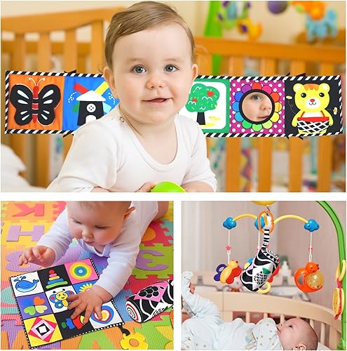 Miniatura 2 de 3 juguetes para bebés de alto contraste en blanco y negro de 0 a 6 meses para recién nacidos juguetes sensoriales para bebés de 0 3 4 6 9 12 meses