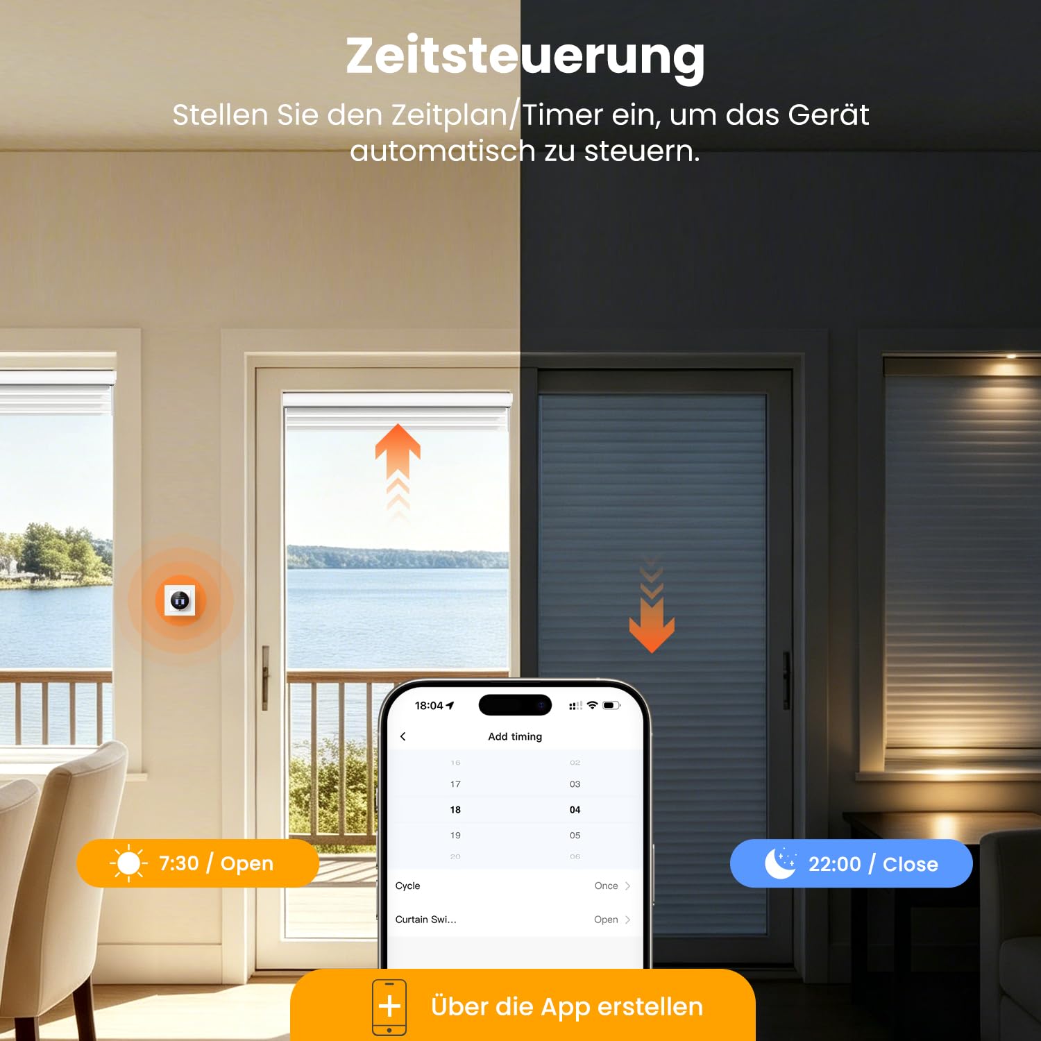 AVATTO Smart Rolladenschalter WLAN 55x55mm mit Prozentfunktion Kompatibel mit Alexa, Google Assistant，Steuerung der Rollläden/Jalousien/Markisen