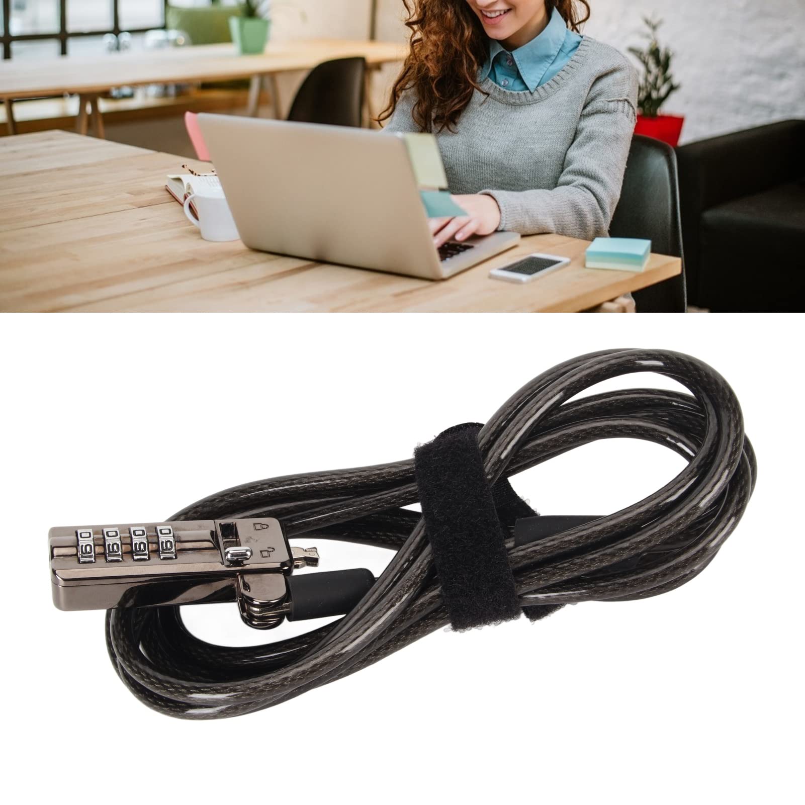 Cavo di Sicurezza Portatile con Cifratura a 4 Cifre per Lucchetto per Laptop Durevole per con Materiale in PVC Antifurto per la Sicurezza del Computer