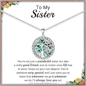 Christmas Gifts for Women Tree of Life Necklace for Women Birthday Gifts for Her Stocking Stuffers Pendant Necklace with Shell Tree Mothers Day Gift for Mom Grandma Wife Daughter Anniversary Christmas Jewelry