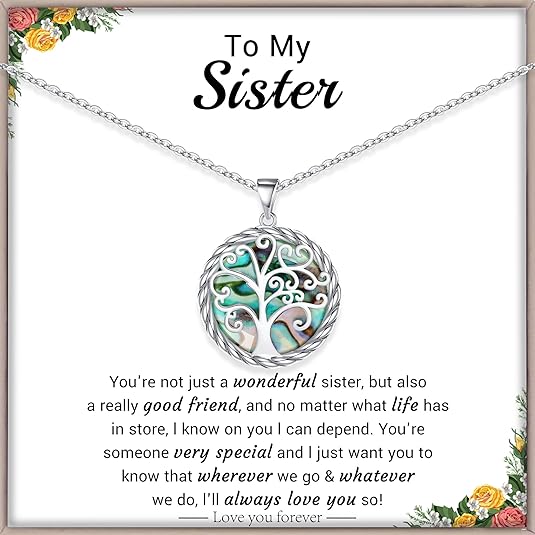 Christmas Gifts for Women Tree of Life Necklace for Women Birthday Gifts for Her Stocking Stuffers Pendant Necklace with Shell Tree Mothers Day Gift for Mom Grandma Wife Daughter Anniversary Christmas Jewelry