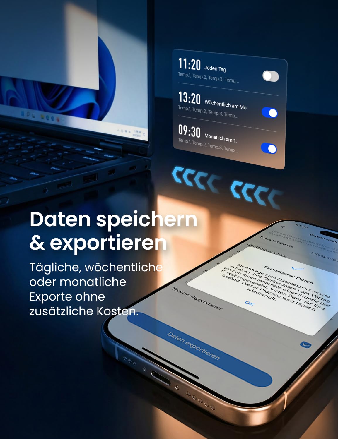 AEGISLINK WLAN Thermo-Hygrometer Innen, Smart Temperaturmonitor & Luftfeuchtigkeitssensor, App-Warnungen, Verlaufsdaten & Datenexport, Alexa-kompatibel, für ABSZ-Basisstation | Alexa-kompatibel, Smart Temperaturmonitor & Luftfeuchtigkeitssensor, Verlaufsd